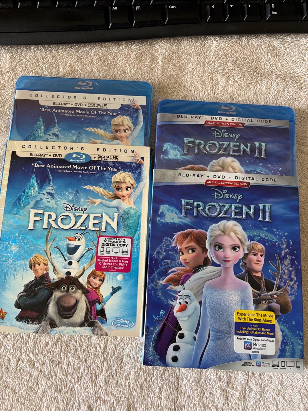 Disney Frozen & Frozen II Blu-ray/DVD Set - Blue Covers
